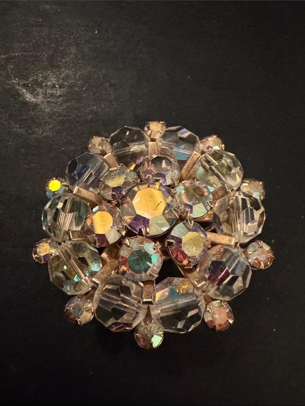 Vintage Jewelry AB Rhinestones PinBrooch.